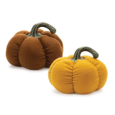 Houzbling Pumpkin (set Of 2) 5.5"h Polyester In Blue