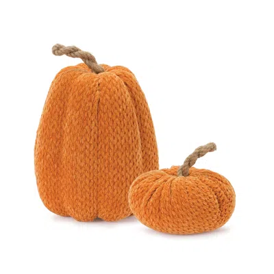 Houzbling Pumpkin (set Of 2) 6"h, 10.5"h Fabric