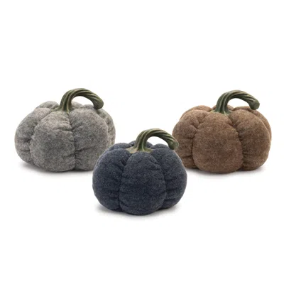 Houzbling Pumpkin (set Of 3) 5.75"h Polyester