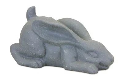 Houzbling Rabbit 8.25"l X 4"h Resin In Blue
