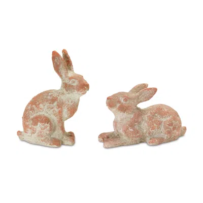 Houzbling Rabbit (set Of 2) 12.25"l X 7.5"h, 7.5"l X 12.5"h Resin In Gray
