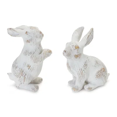 Houzbling Rabbit (set Of 2) 5.5"h, 6.5"h Resin In Gray