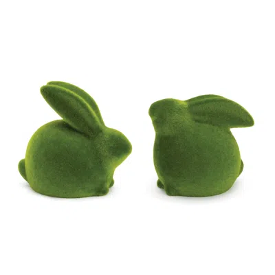 Houzbling Rabbit (set Of 2) 5"h, 5.5"h Terra Cotta In Blue