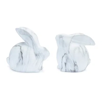 Houzbling Rabbit (set Of 2) 5"h, 5.75"h Terra Cotta In White