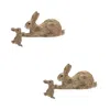Houzbling Rabbit With Bunny (set Of 2) 8.75"l X 4"h Resin