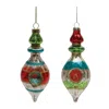 Houzbling Reflector Drop Ornament (set Of 12) 6"h Glass