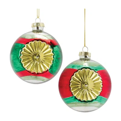 Houzbling Reflector Ornament (set Of 12) 3"d Glass