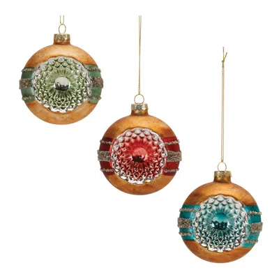 Houzbling Reflector Ornament (set Of 12) 4"h Glass