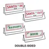 Houzbling Reversable Santa Sign (set Of 2) 12.75"l X 4.75"h Iron