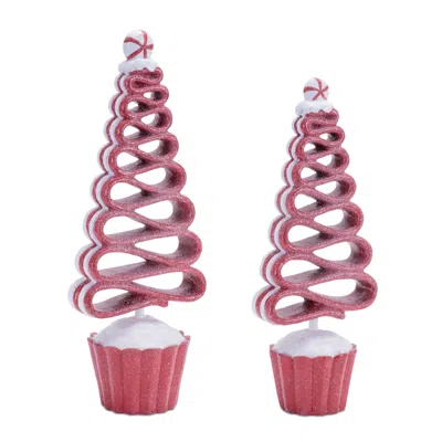 Houzbling Ribbon Candy Tree (set Of 2) 11"h, 13"h Resin