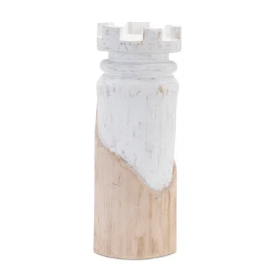 Houzbling Rook Chess Piece (set Of 2) 11"h Wood In Neutral