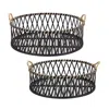 Houzbling Round Tray (set Of 2) 17.5"d X 5.5"h, 19.5"d X 6.5"h Bamboo/rattan