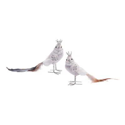 Houzbling Royal Bird (set Of 6) 9"l X 5"h Foam/fabric