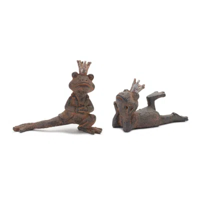 Houzbling Royal Frog (set Of 6) 3.25"h, 4.75"h Resin In White