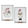 Houzbling Santa And Snowman Frame (set Of 2) 10.5"l X 14"h Mdf