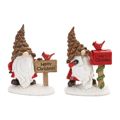 Houzbling Santa Gnome (set Of 4) 5.5"h Resin