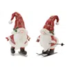 Houzbling Santa On Skis And Skates (set Of 2) 6.25"h, 6.75"h Resin