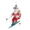 Houzbling Santa On Skis Ornament (set Of 6) 4.75"h Glass