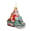 Houzbling Santa On Snowmobile Ornament (set Of 6) 5"h Glass