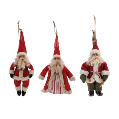 Houzbling Santa Ornament (set Of 6) 10"h, 10.25"h, 11"h Polyester