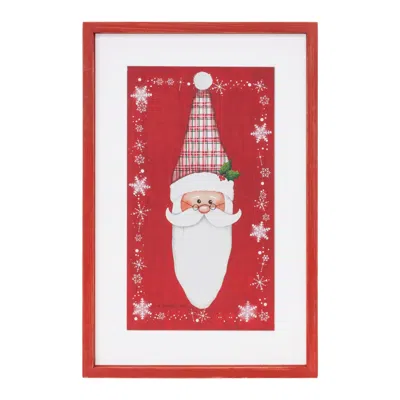 Houzbling Santa Plaque 12"l X 18"h Wood/mdf