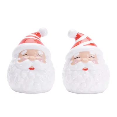 Houzbling Santa Salt & Pepper Shakers (set Of 2) 3.5"h Dolomite