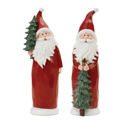 Houzbling Santa (set Of 2) 15"h Resin