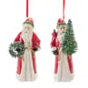 Houzbling Santa W/cardinal Ornament (set Of 6) 4.5"h Resin