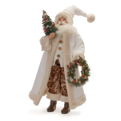 Houzbling Santa W/tree And Wreath 21.5"h Polyester/resin