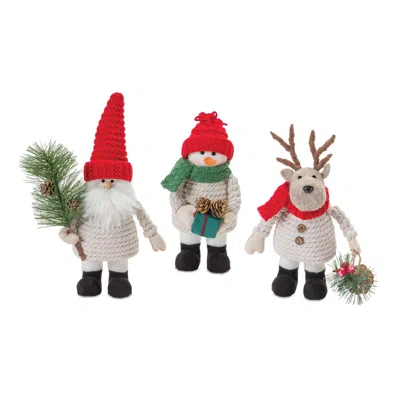 Houzbling Santa/snowman/moose (set Of 6) 8"h, 9"h, 10.5"h Fabric In Multi