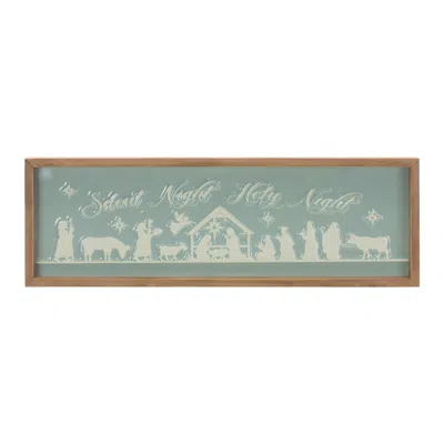Houzbling Silent Night, Holy Night Frame 20"l X 6.75"h Metal/wood