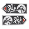 Houzbling Ski Lift And Lodge Arrow Sign (set Of 6) 11.75"l X 4.75"h Tin