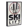 Houzbling Ski Lift Sign 10.75"l X 15.75"h Mdf/tin