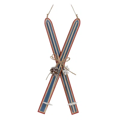 Houzbling Ski Ornament (set Of 2) 15.5"h Wood/jute