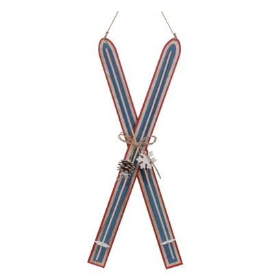 Houzbling Ski Ornament (set Of 2) 22"h Wood/jute