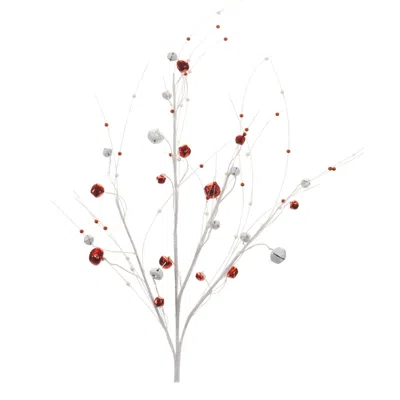 Houzbling Sleigh Bell Spray (set Of 2) 38"h Iron/plastic In White