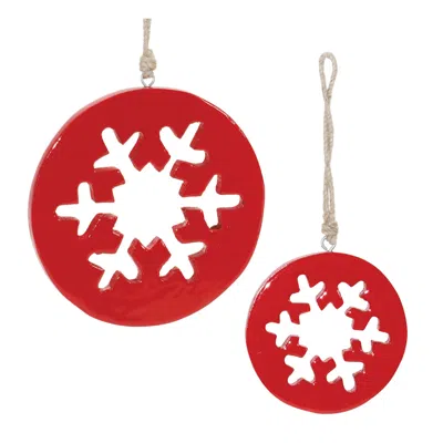 Houzbling Snowflake Cut-out Ornament (set Of 12) 4.25"h, 6"h Wood In Blue
