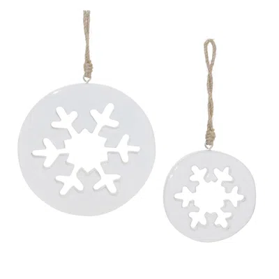 Houzbling Snowflake Cut-out Ornament (set Of 12) 4.25"h, 6"h Wood In Burgundy