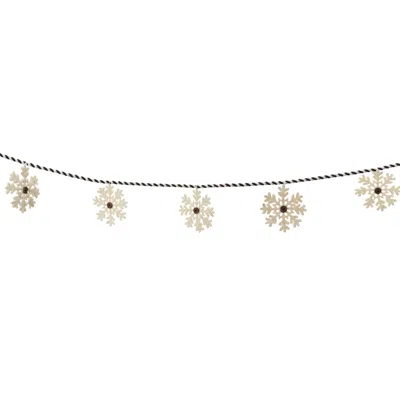 Houzbling Snowflake Garland (set Of 2) 5.5'l Cotton/wool In Neutral