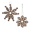 Houzbling Snowflake Ornament (set Of 12) 4.75"d, 6.75"d Wood