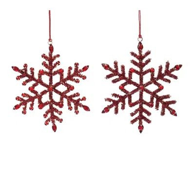 Houzbling Snowflake Ornament (set Of 12) 5.5"h Iron/glass