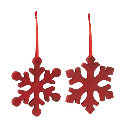 Houzbling Snowflake Ornament (set Of 12) 7.75"h Wood
