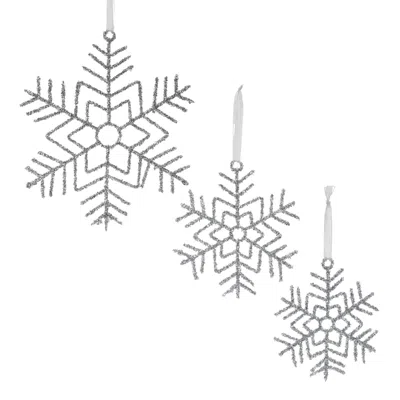 Houzbling Snowflake Ornament (set Of 12) 9.75"h, 12.5"h, 16.25"h Wire