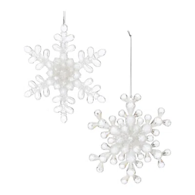 Houzbling Snowflake Ornament (set Of 24) 5.25"h Acrylic In White