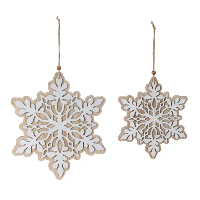 Houzbling Snowflake Ornament (set Of 24) 7"h, 9"h Wood