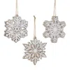 Houzbling Snowflake Ornament (set Of 3) 4.75"h Resin