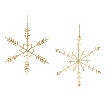 Houzbling Snowflake Ornament (set Of 6) 12"h Iron/glass Beads