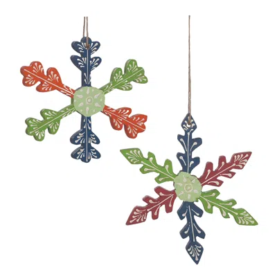 Houzbling Snowflake Ornament (set Of 6) 5.5"h Mdf In Multi