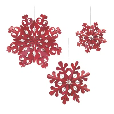 Houzbling Snowflake Ornament (set Of 6) 7.75"h, 11.75"h, 15.75"h Paper In Black