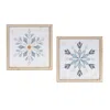 Houzbling Snowflake Print (set Of 12) 13.5"sq Mdf